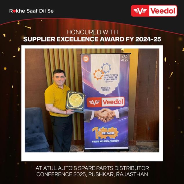 Veedol Honored with Supplier Excellence Award by Atul Auto